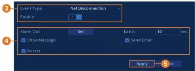 Lorex N863B - Configurer les avertissements de réseau : - 1