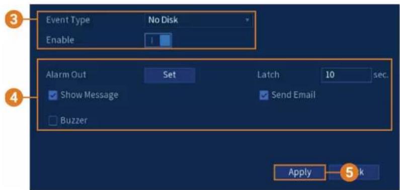 Lorex N863B - Pour configurer les avertissements du disque dur : - 1