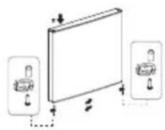 Simple line drawing of a rectangular panel with two side-mounted devices and directional arrows, no text or symbols present.