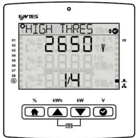 E/NTES HIGH THRES 2650 V 1/4 % kWh kW V