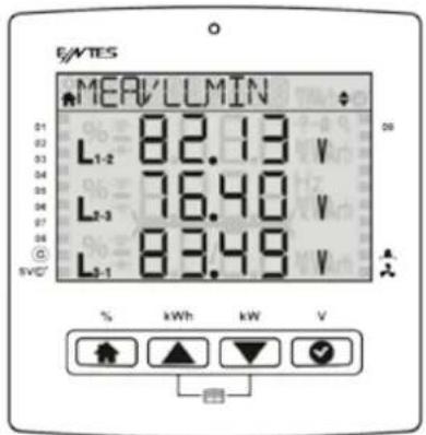 E/NTES MEAVLLMIN L1-2 82.13 V L2-3 76.40 V L3-1 83.49 V % kWh kW V