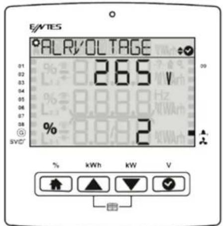 E/NTES °ALRVOLTAGE 01 02 03 04 05 06 07 08 09 SVD 26.5 V 8.8V 8.8V 8.8V 2 % kWh kW V