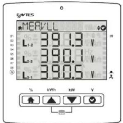 MERVLL L1-2 39.1.3 V L2-3 390.1 V L3-1 390.5 V % kWh kW V