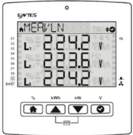 E/MTES MEAV/LN 01 224.2 V 02 223.6 V 03 223.6 V 04 224.2 V 05 224.2 V 06 224.2 V 07 224.2 V 08 224.2 V SVC' % kWh kW V