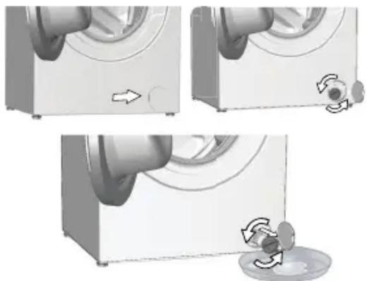 BEKO WUE 6512 XWST - A víz leeresztése, ha a terméken nincsen vészleeresztő tömlő: - 1