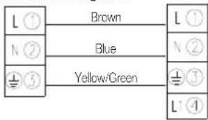 L ① Brown L ① N ② Blue N ② ± ③ Yellow/Green ± ③ L ④