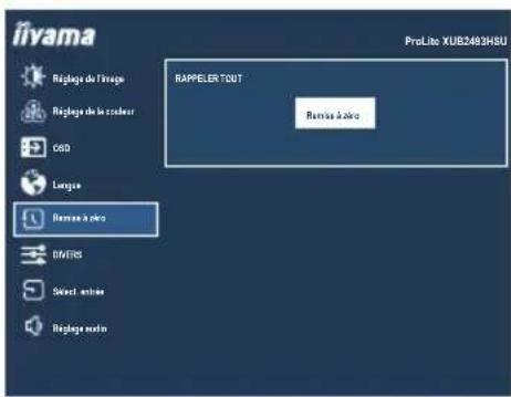 iivama RappeLER TOUT Rerise à titre Risigné de l'image Risigné de la couleur GSD Langue Rerise à titre OMERS Select entrés Risigné notin ProLite XUB2493HSU