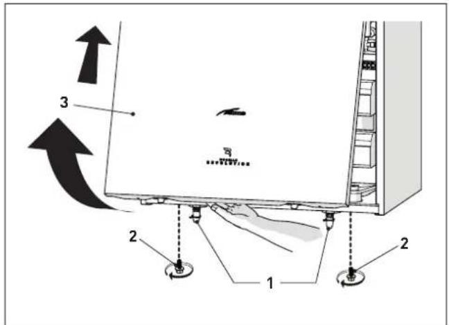Diagram of a server rack with labeled components and directional arrows indicating movement or assembly.