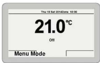 Thu 18 Set 2014Zone 10:30 21.0°C Off Menu Mode
