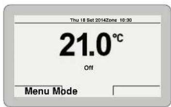 Thu 18 Set 2014Zone 10:30 21.0°C Off Menu Mode