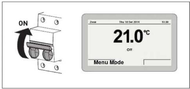 ON Zone Thu 18 Sel 2014 10:30 21.0°C Off Menu Mode