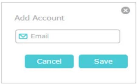 Add Account Email Cancel Save