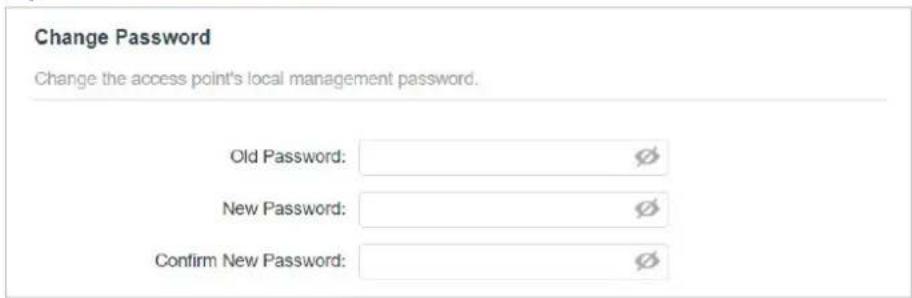 Change Password Change the access point's local management password. Old Password: [blank] New Password: [blank] Confirm New Password: [blank]