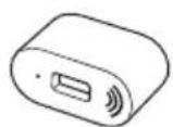 Simple line drawing of two electronic devices with an arrow indicating a connection (no text or symbols).