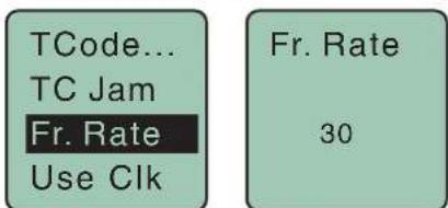 TCode... TC Jam Fr. Rate Use Clk Fr. Rate 30