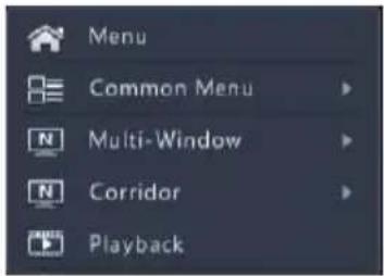 Menu Common Menu Multi-Window Corridor Playback