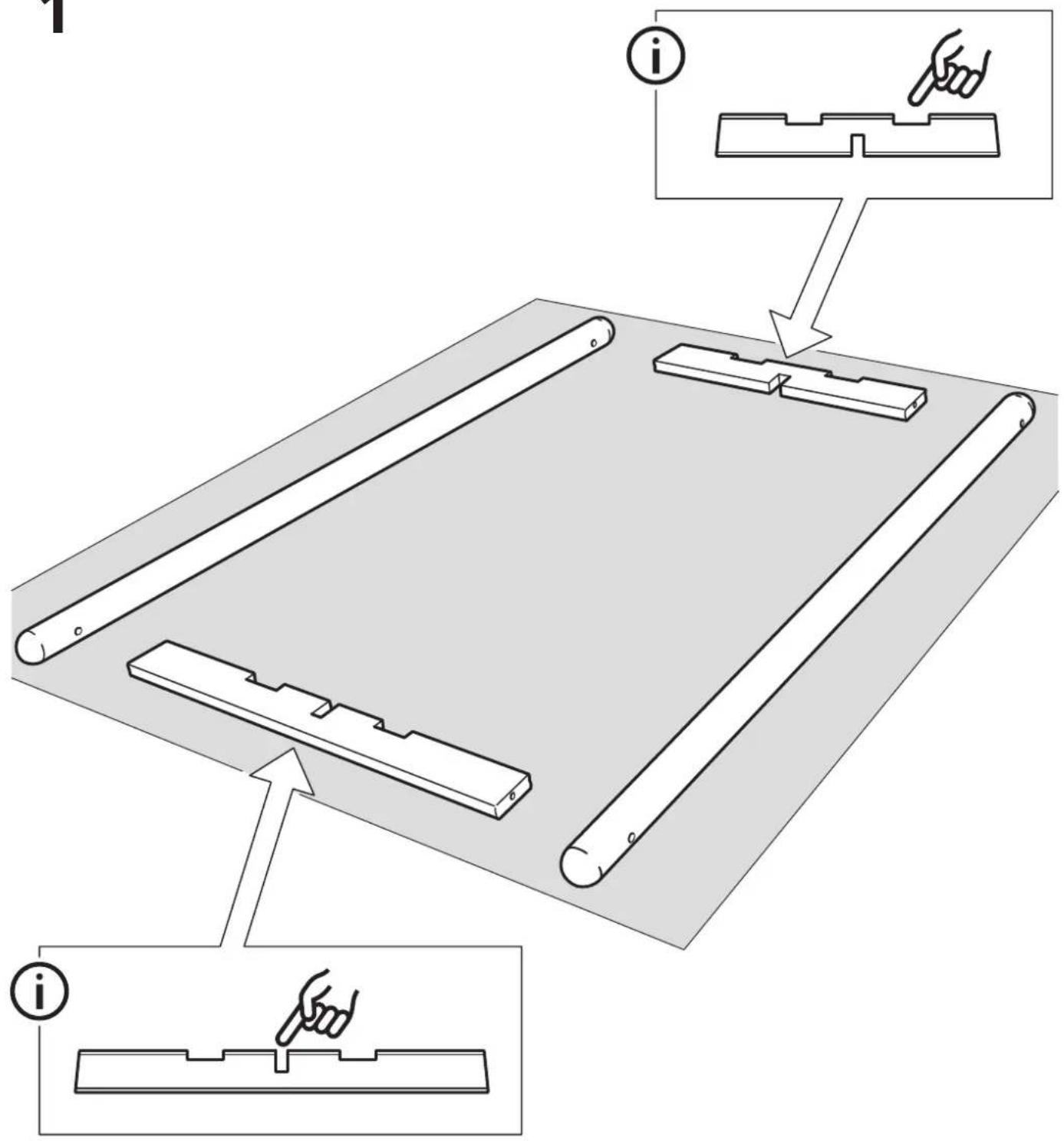 Technical diagram showing assembly steps of a mechanical component with labeled parts and annotations