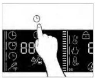 Durée Minuterie Départ différé Preci Probe 88:08 Régler l'heure du jour Valeur du temps Indicateur de temps Signal de Preci Probe (état de la batterie et du signal)