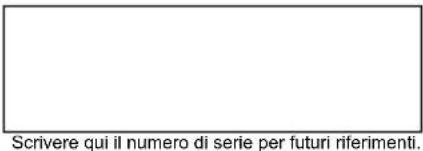 Scrivere qui il numero di serie per futuri riferimenti.