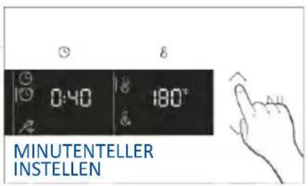 0:40 180° MINUTENTELLER INSTELLEN