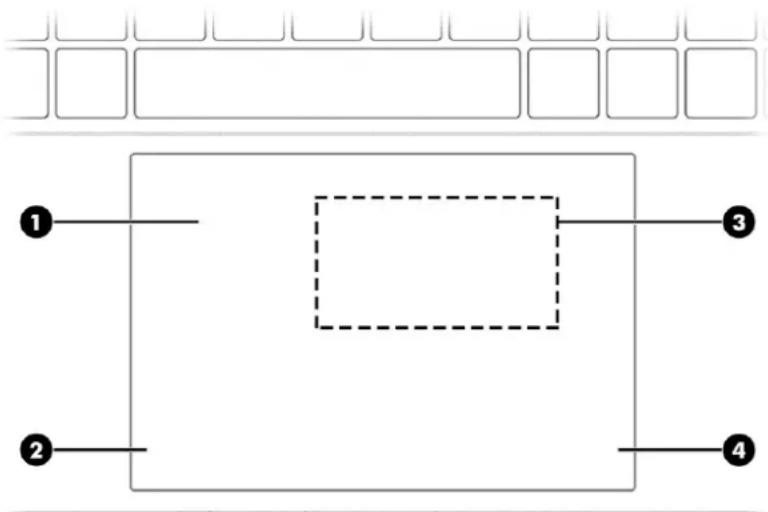 HP Dragonfly G4 - Composants du pavé tactile - 1