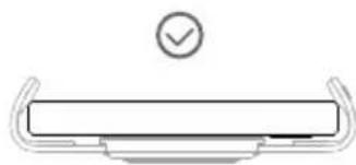 Simple line drawing of a rectangular object with a checkmark above it (no text or symbols)
