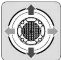 Symmetrical circular diagram with arrows and central pattern, no text or symbols present