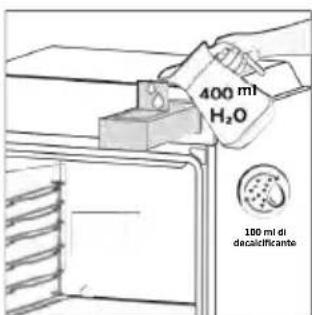 400 ml H2O, 100 ml di decalcificante