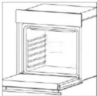 Line drawing of a laboratory oven with internal cooling duct, no text or symbols.