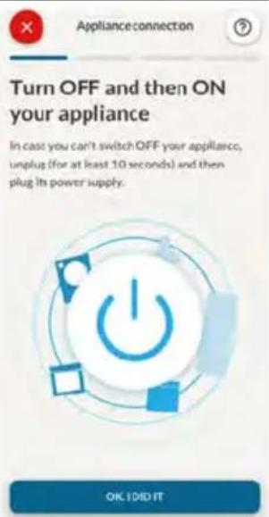 Turn OFF and then ON your appliance. In case you can't switch OFF your appliance, unplug (for at least 10 seconds) and then plug its power supply. OK I DID IT.