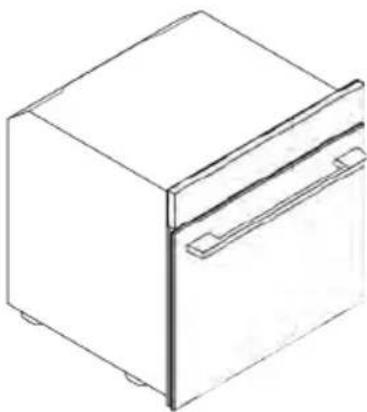 Line drawing of a 3D box with a lid and side panel (no text or symbols)