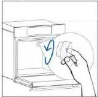 Hand placing a paper into a washing machine with a circular arrow symbol, no text or labels.