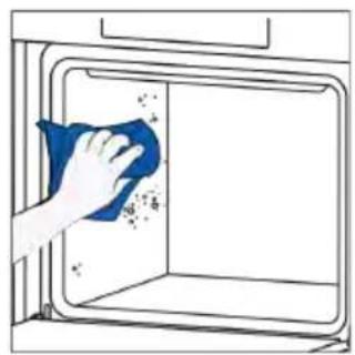 Illustration of a hand cleaning a window with a blue cloth (no text or symbols)