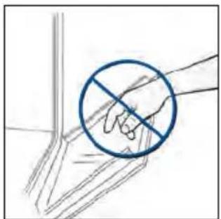 Hand holding a diagonal line with a blue circle containing a 'no' symbol, no text or labels present