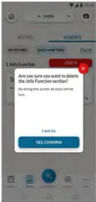 Are you sure you want to delete the Jolly Function section? By doing this action all data will be lost.