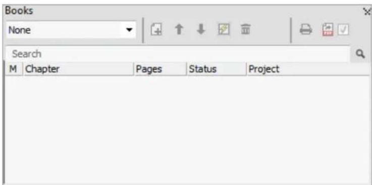 Books None Search M Chapter Pages Status Project