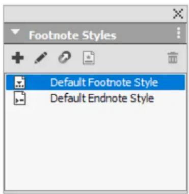Footnote Styles Default Footnote Style Default Endnote Style