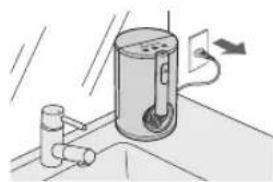 PANASONIC EW1614 - Rimuovere l'acqua residua dall'unità principale. - 3