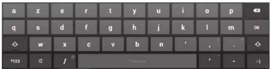 a z e r t y u i o p q s d f g h j k l m ok w x c v b n , , . ?123 / Frangata