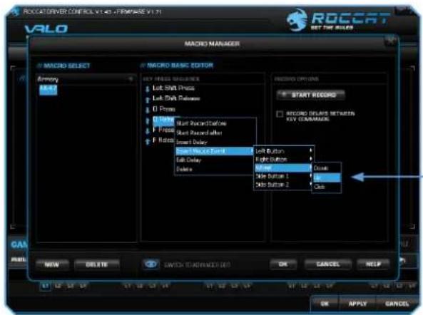 ROCCATRIVER CONTROL V140 - FRAME 5.1 VALO MICRO MANAGER MICRO SELECT AVORY 16.4 MICRO BASIC EDITOR KEY PRESS REGULARS Left Shift Drive Left Shift Dashboxer D Proo Drive Start Record/Forward Start Record/after D Rate Start Update Event Left Button Follow Button Close Follow Button 1 Follow Button 2 Close START RECORD □ RECORD DELAYS BETWEEN KEY CHAMMACH OK Cancel HELP NEW DELETE SWITCH CONTAINER LIST OK CANCEL HAPP OK APPLY CANCEL
