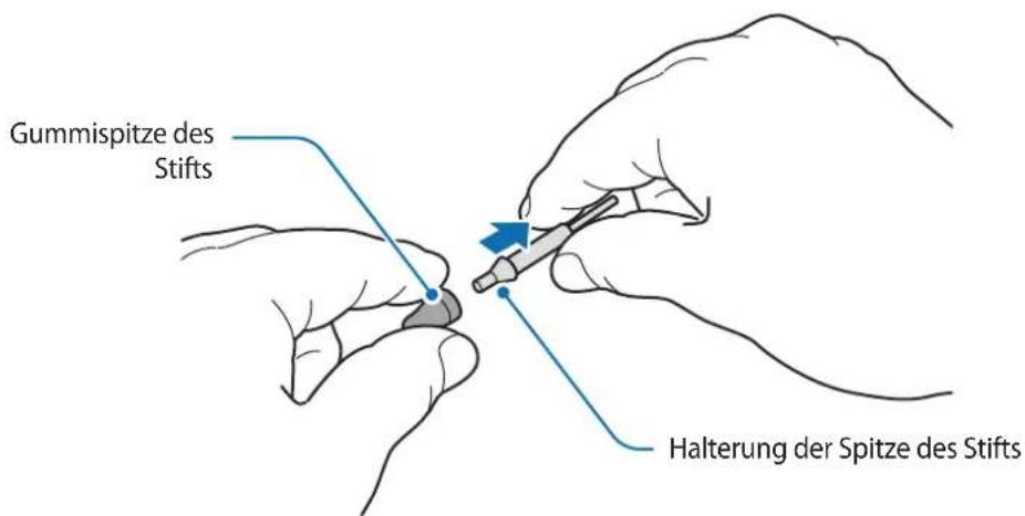 Gummispitze des Stifts Halterung der Spitze des Stifts