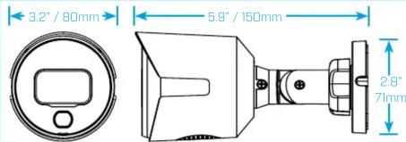 3.2" / 80mm 5.9" / 150mm 2.8" 71mm