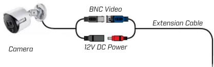 Camera BNC Video 12V DC Power Extension Cable