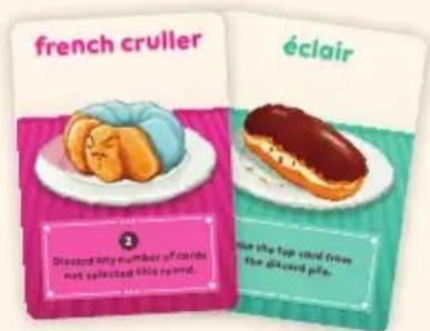 french cruller éclair 3 Dissard fifty number of cards not selected this round. éclair the top card from the dissard pie.