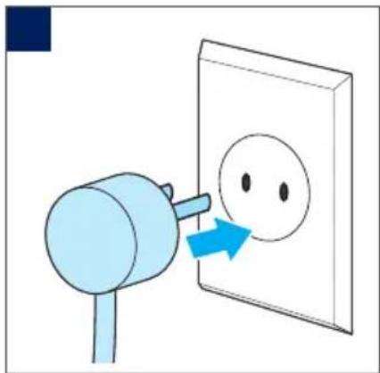 Illustration of a mechanical device emitting a wall-mounted smiley face with a blue arrow indicating direction (no text or symbols)