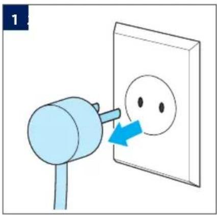 Illustration of a blue electric shock absorber emitting a face mask into a wall socket (no text or symbols)