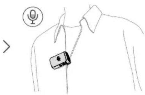 Diagram showing a person wearing a headset with a microphone icon, indicating sound or audio recording.