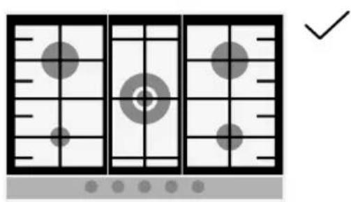 Diagram showing three vertical panels with circles and grid lines, plus a checkmark in the top-right corner.