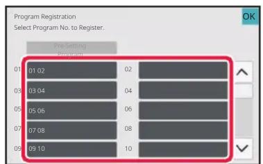 Program Registration Select Program No. to Register. Pre-Setting Programs 01 02 02 03 04 04 05 06 06 07 08 08 09 10 10