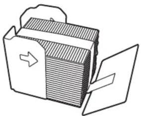 Illustration of a file folder with a paperclip and directional arrow (no text or symbols)